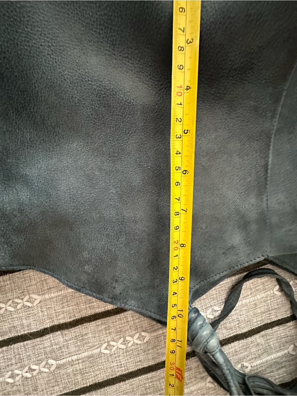 latico Navy Blue Leather Tote with Detachable Strap - Picture 14 of 15